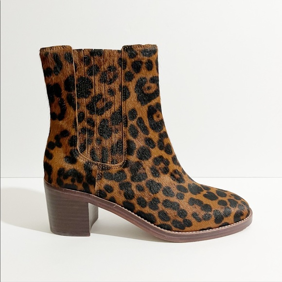 NWT Madewell Autumn High Chelsea Dark Leopard Boots 7.5 - Picture 2 of 16